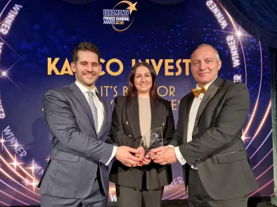 Hassan and Layla receiving the award